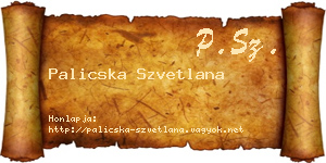 Palicska Szvetlana névjegykártya